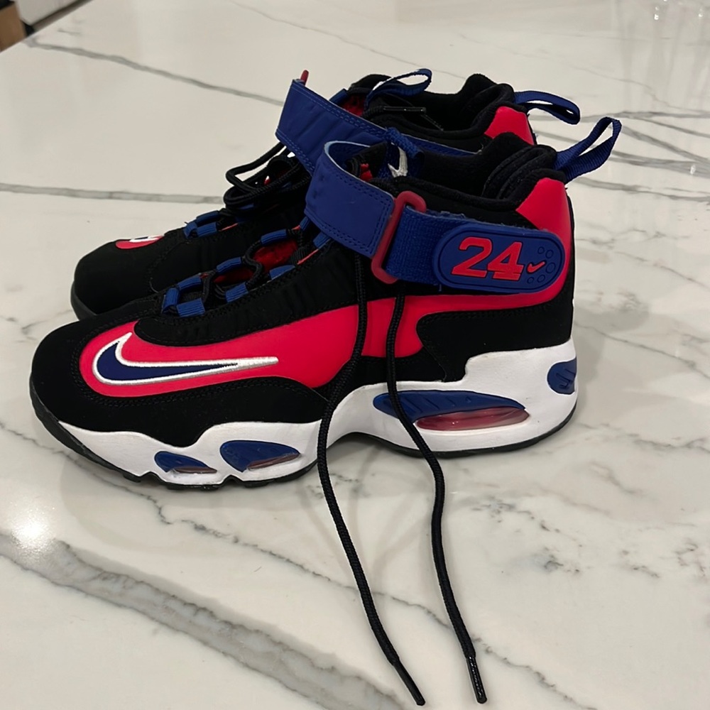 Brand new Nike boys high top sneakers black blue red white size 6.5 boys